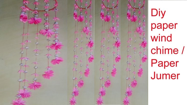 DIY JUMER WITH PAPER.Handmade Wind chime craft.Best out of waste.Decor craft.Creative Art