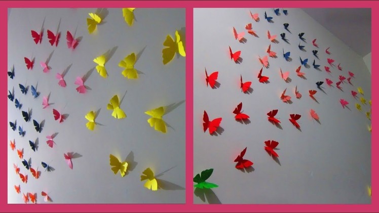 DIY||Make 3D Papermade Butterfly Easily at Home in 5 mins [Reuploaded]||WallDecor||World of Artifact