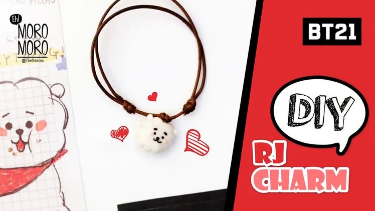 DIY tutorial - how to make RJ from BT21 BTS Charms from polymer clay