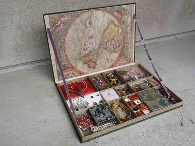 DIY Vintage Jewelry box.organizer from old book Tutorial! Storage ideas, upcycling Smyckeskrin