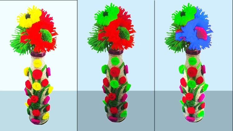 DIY: Waste glass Bottle Craft ideas | Reuse idea with glass bottles | flower vase