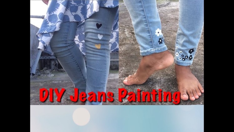 Fabric Paint Tutorial On Jeans|DIY Designer Old Jeans Awesome Painting|Turn Your Old Jeans By Paint