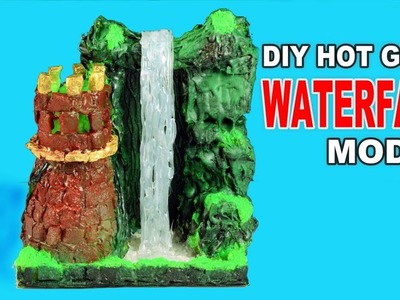 Hot Glue Waterfall Model || DIY Craft Ideas - Bast out of paper , stones  - DIY Waterfall.