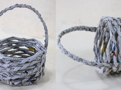 How To Make A Basket At Home For Beginners | DIY Paper Craft | Newspaper Craft Tutorial