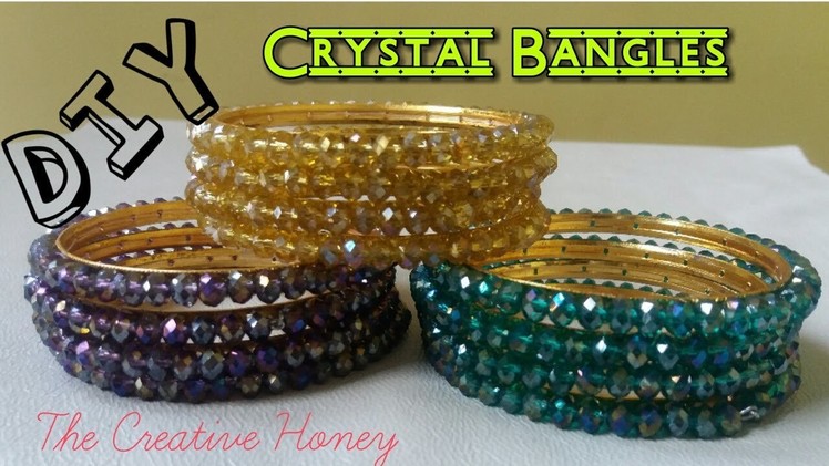 How to make crystal beaded side bangles. Beautiful bangles tutorial DIY