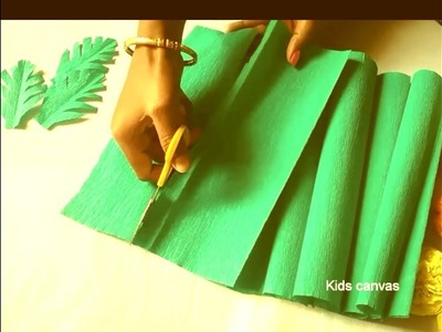 How to make leaves from crepe paper l leaf craft ideas l DIY paper leaf l green leaves making ideas