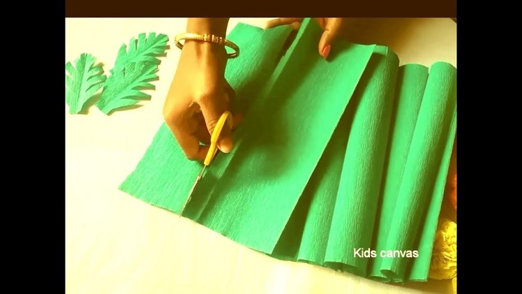 How to make leaves from crepe paper l leaf craft ideas l DIY paper leaf l green leaves making ideas