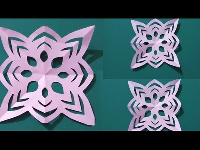 How to make paper snowflakes,school paper art and craft,simple paper cutting design