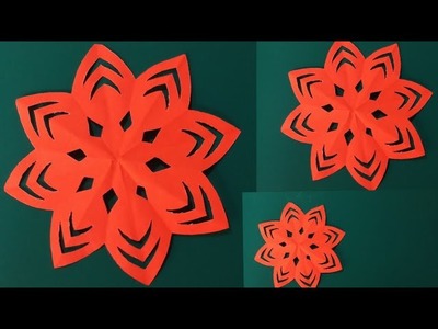 How to make paper snowflakes,school paper art and craft,kirigami cutting design