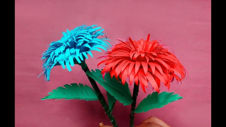 How to Make Paper Stick Flower | DIY Hand Craft Ideas for Home-FlowerUPC |
