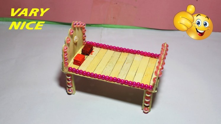 How to make Popsicle stick Bed--Popsicle stick Craft