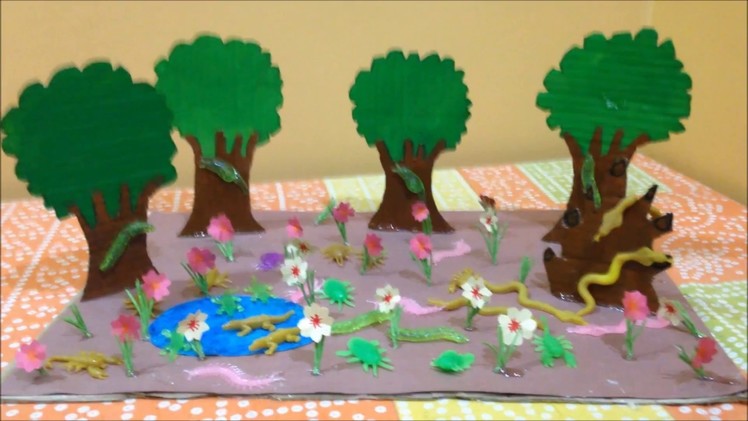 Insect forest craft model | insect amusement park model | insect forest model for school project