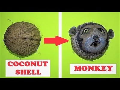 Monkey face from Coconut shell || Easy Craft Ideas || Coconut shell craft ( New )