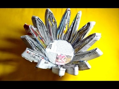 Newspaper easy craft |best out of waste from newspaper easy| Tuber Tip