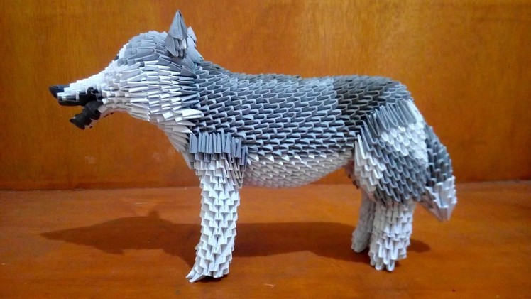 Paper craft 3d origami husky quick tutorial