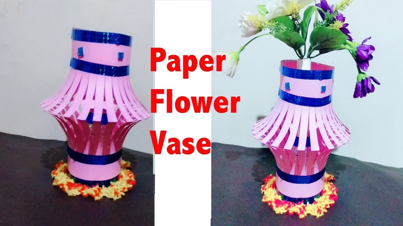 Paper Flower Vase Making.Diy Paper flower vase.Diy Art and Craft idea ...