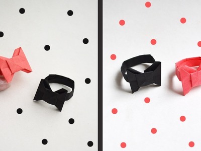 Paper RING "Bow Tie" Origami Tutorial DIY Jewelry