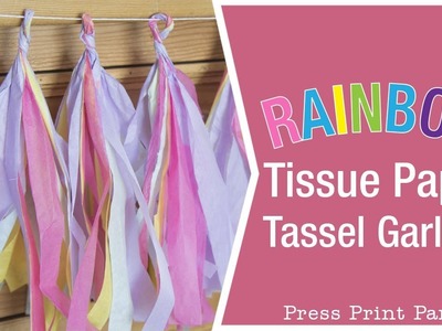 Rainbow Paper Tissue Garland DIY