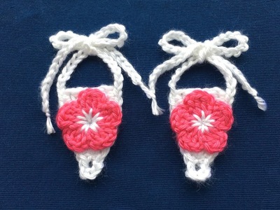 Size 0-6 months - Crochet Baby Barefoot Sandals Tutorial