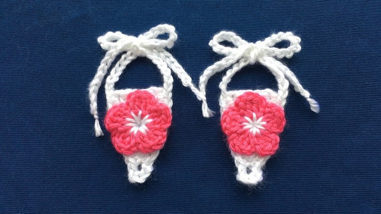 Size 0-6 months - Crochet Baby Barefoot Sandals Tutorial