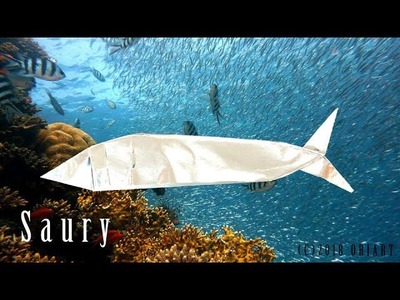 【折り紙 作り方】さんま ~平面.魚~｜2D Paper Saury ~Fish~.DIY-Tutorial