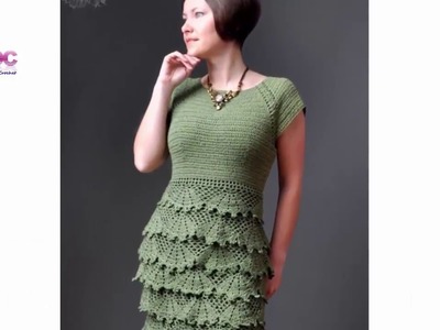 Beautiful Green Crochet Dress Design For Crochet Lovers
