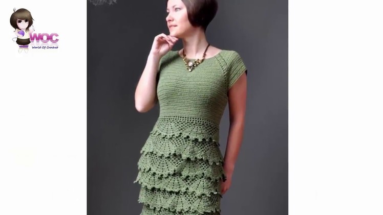 Beautiful Green Crochet Dress Design For Crochet Lovers