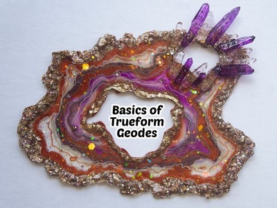 Create a Resin Geode DIY Art Tutorial :  Basics of Freeform with glitter TarynTrueArt.com