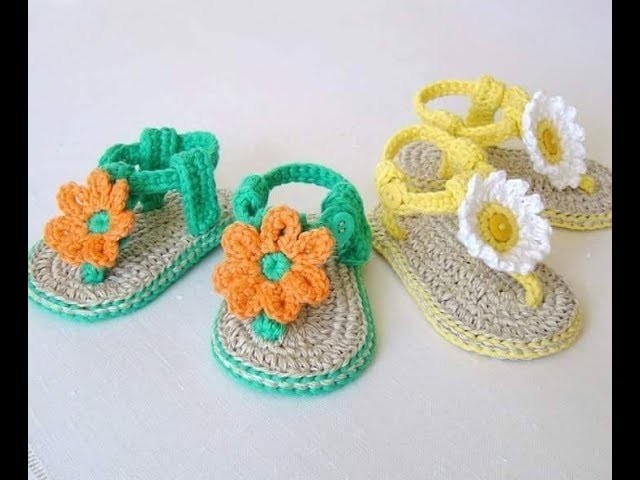 Crochet for baby-floral summer sandals-with patterns