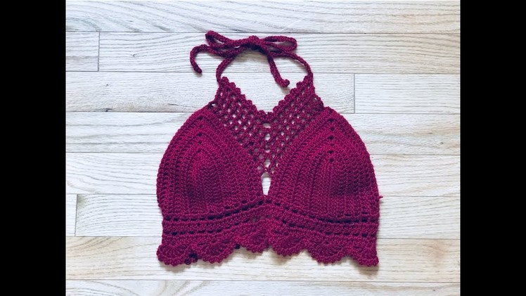 Crochet Halter Crop-top Size S and M | Truc Nguyen Handmade.