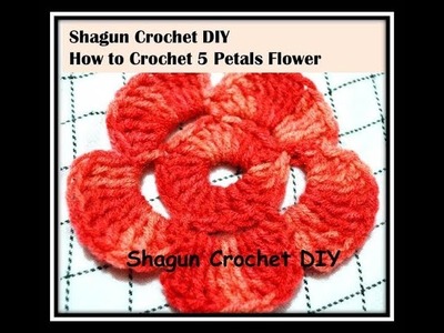 #Crochet.क्रोशिया से फूल बनाना.how to crochet 5 petals flower.flower for beginner