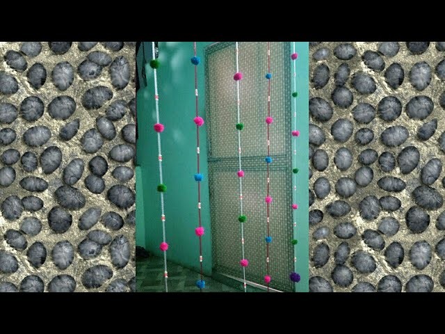 DIY WALL DECOR HANGING. HOW TO MAKE POM POM Curtains
