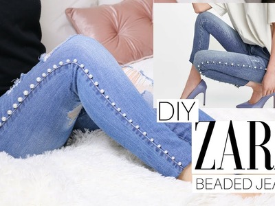 DIY Zara Beaded Jeans I Fashion D.I.Y Tutorial I  I Mirjana Valentin