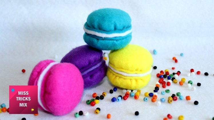 Felt Macaron Plush - DIY: How to make easy felt macaron plush. Felt Crafts - Kids Crafts.