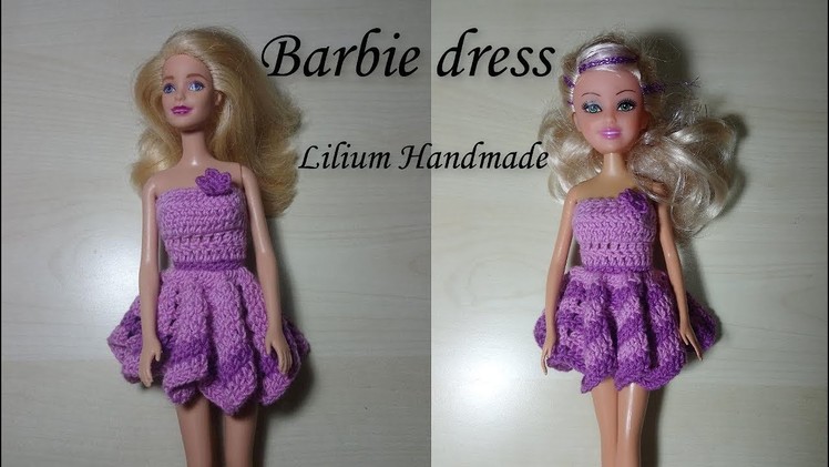How to crochet Barbie dress (left hand ) tutorial