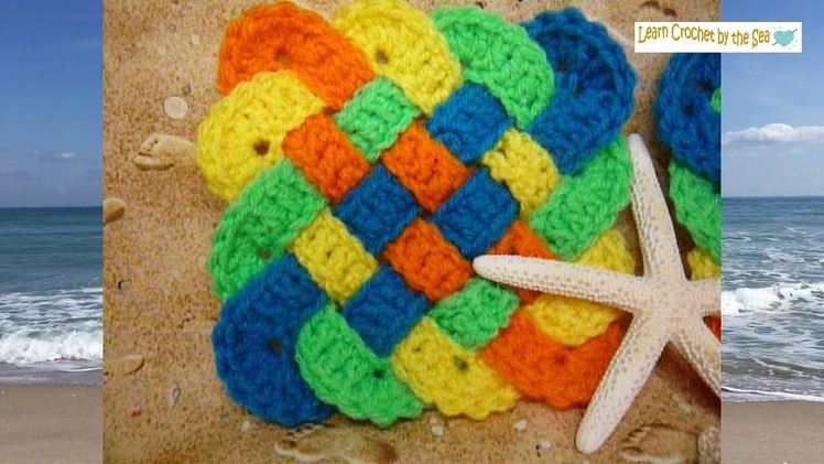 How to Crochet Celtic Weave Cup Coasters PotHolder Trivet - FREE Pattern in the "SHOW MORE" Below!