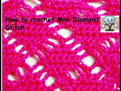 How to Crochet Diamond Mash Stitch.diamond wave afghan.diamond pattern in Hindi