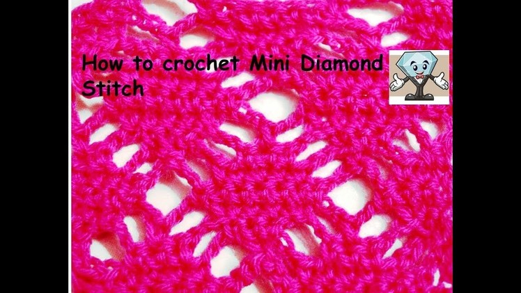 How to Crochet Diamond Mash Stitch.diamond wave afghan.diamond pattern in Hindi