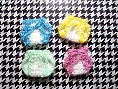 How to Crochet Mini Diaper for Baby Shower