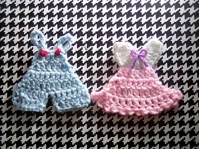 How to Crochet Mini Overalls & Dress for Baby Shower