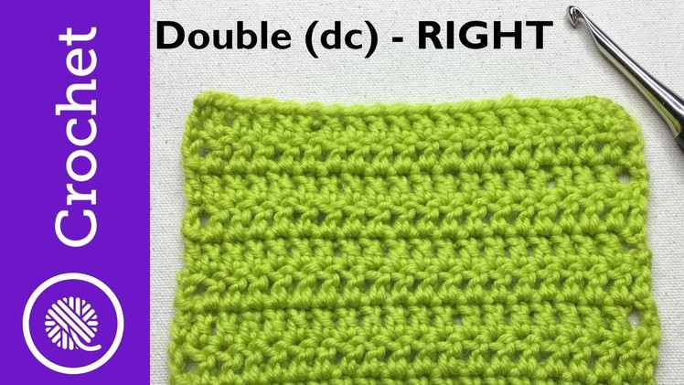How to Double Crochet - Beginner Crochet Lesson 3 - Right Handed (CC)