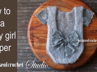 How to knit a mohair baby romper. Size 3-6 month.