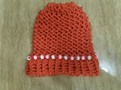 How to loom knit a hat, How to insert beads in the loom knitting a hat,How to make a heart pompom