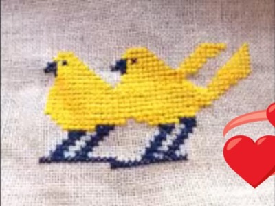 How To Make A Beautiful Woolen cross Stitch ❤ BIRD Ason Design | Woolen Asan, Woolen stitch  DIY