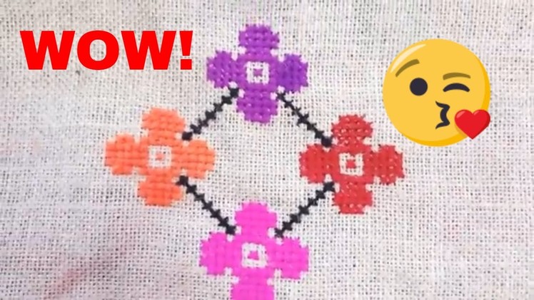 How To Make A Beautiful Woolen cross Stitch Ason Design | Woolen Asan, Woolen stitch  DIY