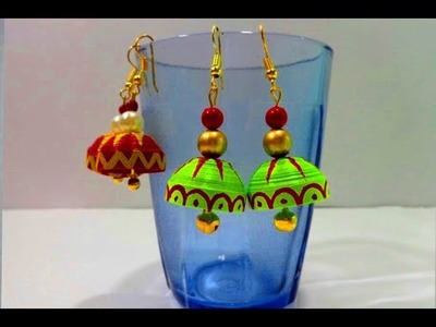 How to Make Quilling Earrings Jhumka. DIY Quilling Earring Designs. Simple paper quilling Earrings