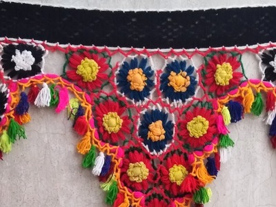 Multi Color Flower Door Hanging. rang birangi toran. Beautiful Crochet pattern