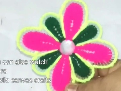 Plastic canvas stitch design|How to make Plastic canvas flower stitch|ssartscrafts