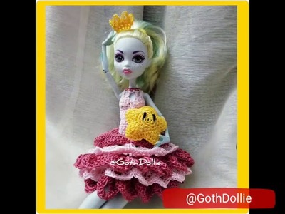 Princess Peach Toadstool Crochet Dress by GothDollie (Monster High Doll)