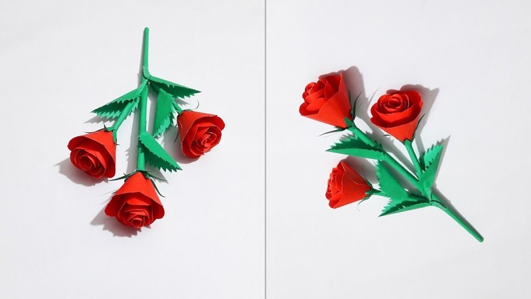 Rose Paper Flower Stick, DIY Paper Craft, DIY Handcraft